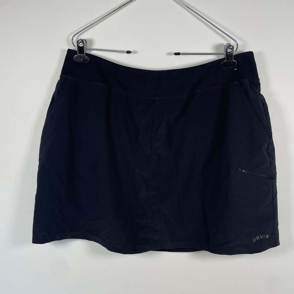 Orvis Women's Skort Size XL Black Casual Stretch Built-in Shorts